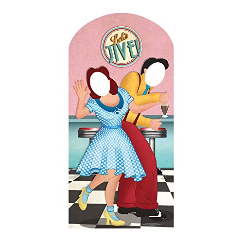 Figurine géante passe-tête Années 50 pour animation photobooth vintage