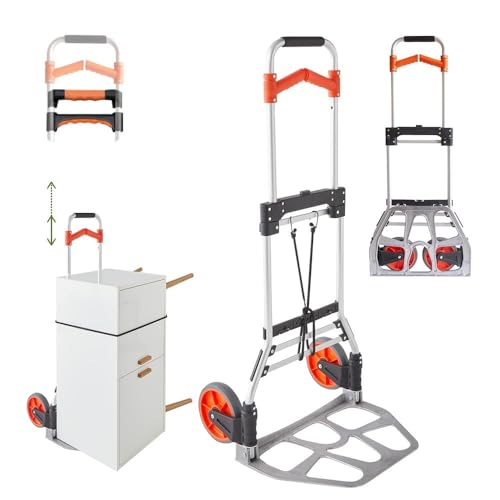 Pack and Move - Diable Pliable en Aluminium - 35 x 48 x 119 cm - 125 KG Max - pour déménagement et Transport