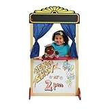 Excellerations Free-Standing Dramatic Play Puppet Theater with Dry Erase Panel and Curtains, Educational Toy, Pretend Play, Preschool