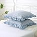 Mywinlle Dusty Blue Plaid Ruffle Throw Pillow Covers for Couch 20