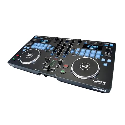 Gemini Sound GMX Stand Alone Professional Audio DJ Multi-Format USB, MP3, WAV and DJ Software Compatible Media Controller System with Touch-Sensitive High-Res Jog Wheels, XLR Master Outputs