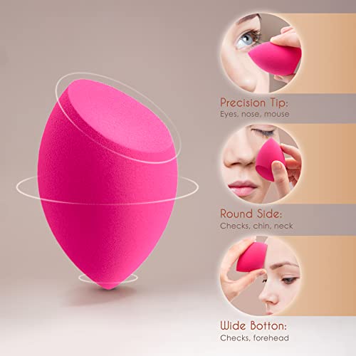 Makeup Sponge, Larbois 3-Pack Foundation Blender Beauty Sponge, Professional Make Up Blending Sponge Dry & Wet Use For Powder Cream Or Liquid (Red+Black+Purple) #TOP1