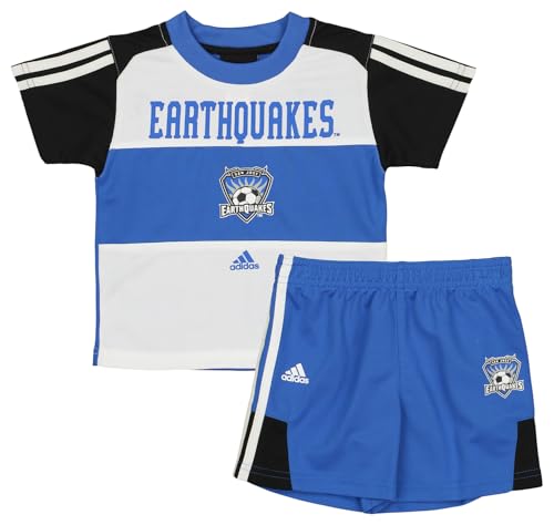 Outerstuff MLS Toddlers San Jose Earthquakes Short Sleeve Jersey Top and Shorts Set, 3T