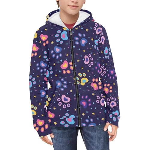 Image of Unisex Zipper Sweatshirt Boys Girls Hooded with 2 Pocket Pullover Hoodies for 6-16Y Kids
