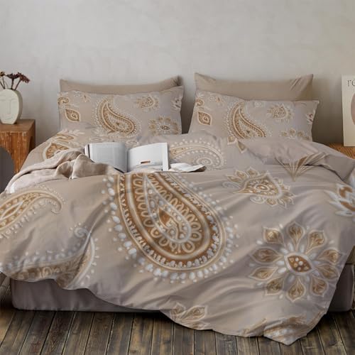 Housse de couette 140x200 motif cachemire pour une chambre d'adulte ou d'enfant chaleureuse - 5