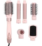 6 in 1 Hair Dryer Brush, Hot Air Styler Auto-Wrap Curlers Blow Dry Curling Straightening Brush, S...