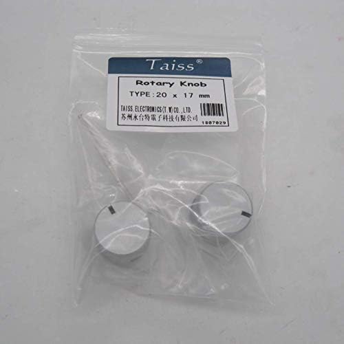 Taiss Set of 2 silver colour aluminium electronic control potentiometer knob for 6 mm diameter shaft, volume control - Image 5
