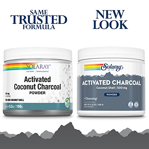 Image of SOLARAY Activated Coconut Charcoal Powder 500 mg | Healthy Inner Cleansing & Digestive Tract Support | 300 Servings