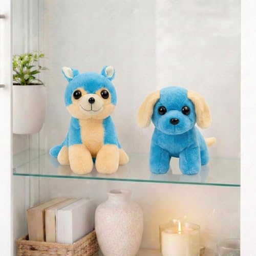 Image of Tabitha Stuffed Toys-Ultra Soft Plush Toy for Kids | Birthday Gifts for Kids and Girls | (Combo of 2 Toys 25 Cm Blue Cat & 25 Cm Blue Dog)