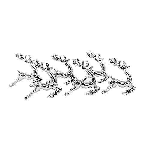 Elehere Christmas Napkin Rings Holders 12 Holiday Wedding Thanksgiving Silver Dinner Parties Home Table Decoration, Silver (12) Elehere Christmas Napkin Rings Holders 12 Holiday Wedding Thanksgiving Silver Dinner Parties Home Table Decoration, Silver (12)