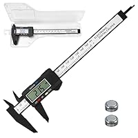 Gvolatee Messschieber Digital, 150 mm/6 Kohlefaser Schieblehre Digital mit Klarem Lcd und Backup Batterie, Innen, Professioneller caliper für Außen, Tiefen und Schrittmessung