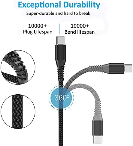 USB C Cable 10FT 2Pack USB A to Type C Charger Cable 3A Fast Charging Phone Cord for Samsung Galaxy S23 S22 S21 S20 A01 A02s A10e A11 A50 A52, Note 20 Ultra S21, Stylus Power G7 G6 Z4,LG G7 G8 — view 5