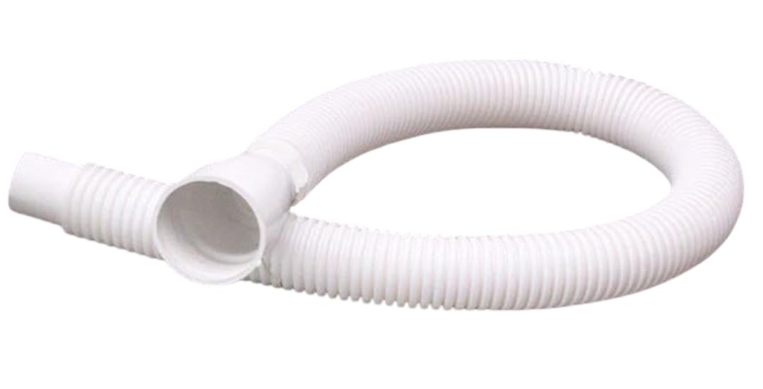 Basin Waste Pipe, Flexible PVC (White), Pack of 1, Pool Drain Hose Extension-picture-23