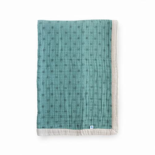 Little Unicorn WallFlower Cotton Muslin Quilt Receiving Blanket | 100% Cotton | Super Soft | Babies and Toddlers | 30” x 40” | Machine Washable