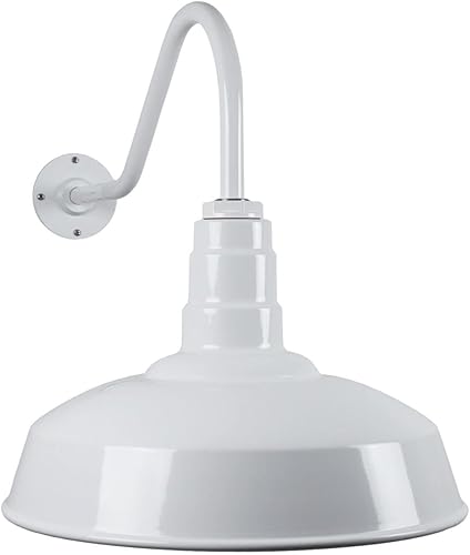 Miniatura 36 de Steel Lighting Co. Gardena - Luz de granero Montaje en pared al aire libre Cúpula de 16 pulgadas Cuello de cisne de 23 pulgadas Luz