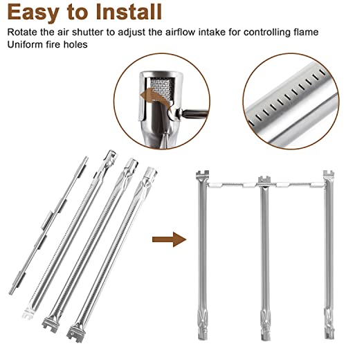 7636 Flavorizer Bars and 69787 Grill Burner Replacement Parts for Weber GS4 Spirit II & I E/S-310 E/S-320,Spirit S315,15.3\'\' Flavorizer Bars and Burner Tube Kit for Weber Spirit 310 Series Grill Parts