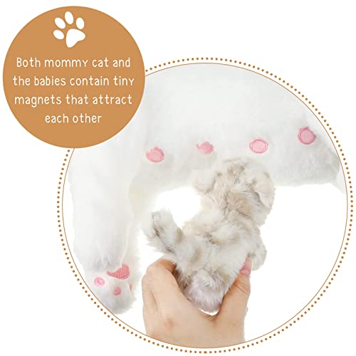 Nurturing Cat Stuffed Animal With Plush Kittens, For Girls And Boys Plushy Kitty Mommy Cat With 4 Baby Cats For Birthday Party Favors Gifts (Lovely Style) #TOP2