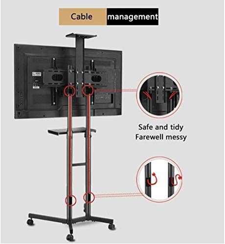 Soporte móvil para TV ajustable 32-70 pulgadas con ruedas miniatura 4