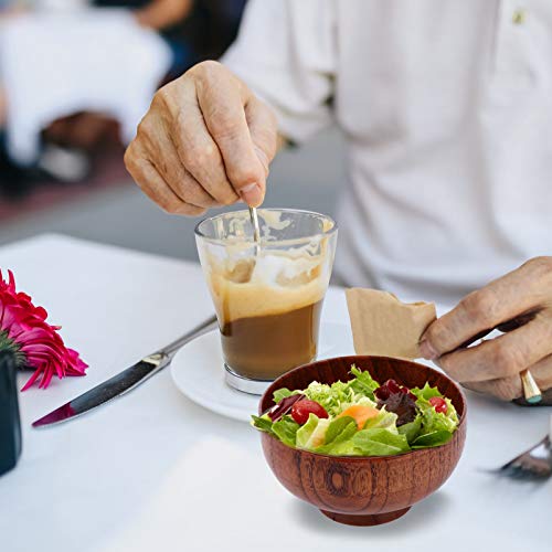 BESPORTBLE Tigela de madeira maciça estilo japonês para crianças pequenas, utensílios de mesa para s