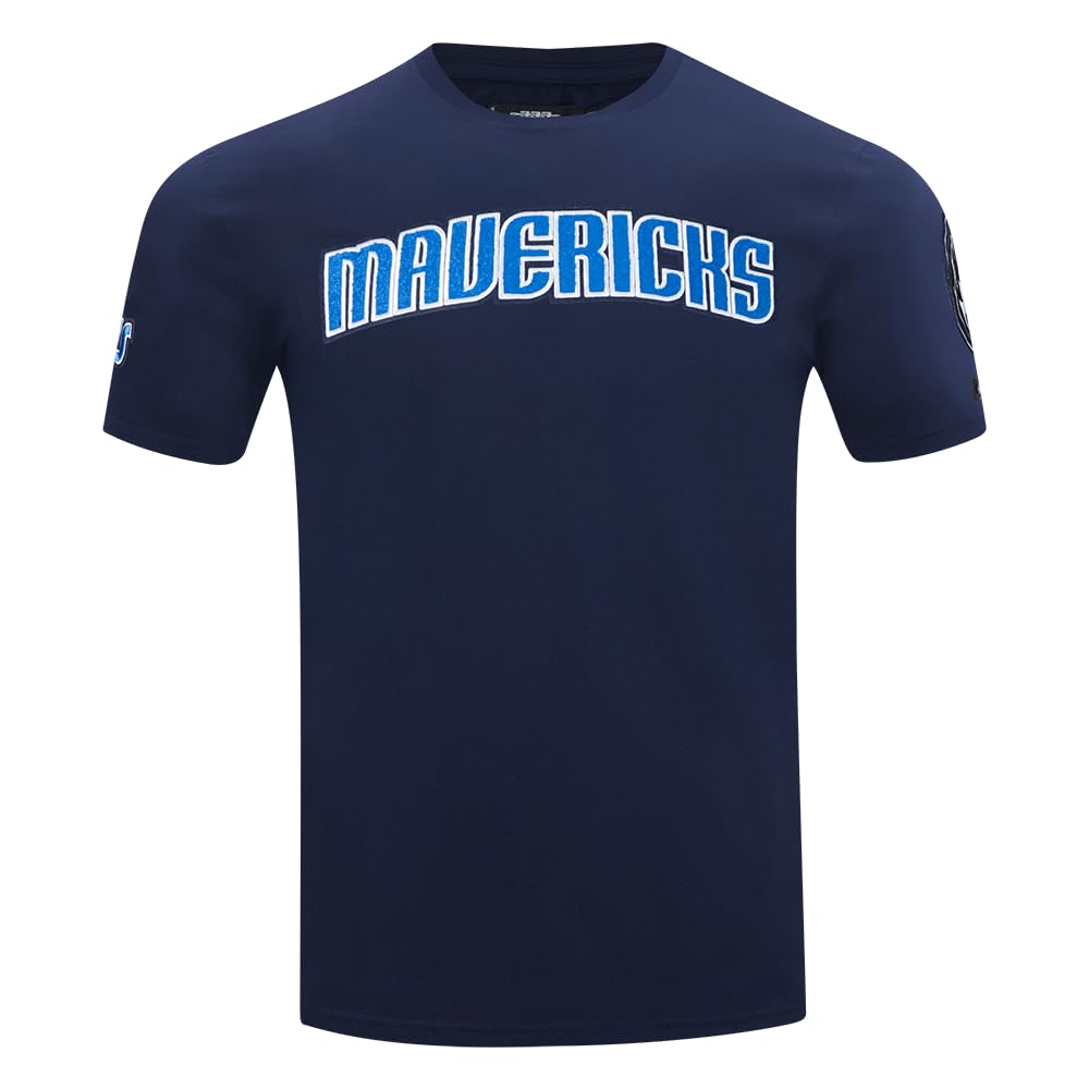 Pro Standard Mens NBA Dallas Mavericks Classic Chenille Short Sleeve Tee Midnight Navy S โ image 1