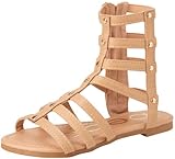 bebe Toddler Girls? Sandals ? Leatherette Studded Gladiator Sandals with Ankle Zipper (Toddler/Girl), Size 3, Tan