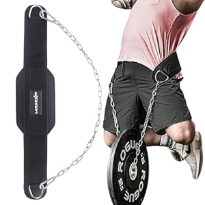 Dip Belt for Weightlifting, Weight Belt for Pull-Ups, Powerlifting, Squats, and Bodybuilding – Heavy-Duty Steel Chain, Neoprene Support, Lifts up to 650 lbs.