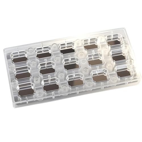 robebeee Various Rectangle Round Magnetic Polycarbonate Chocolate Mold Loose Bottom Printing Candy Maker DIY Baking Star Waterdrop Heart (Rectangle Magnetic Polycarbonate Chocolate Mold)