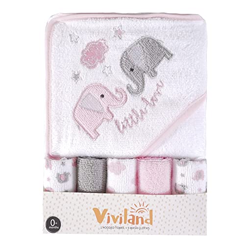 Toalla y paños de baño con Capucha para bebés, Gran Regalo para bebés y recién Nacidos, Tacto Suave y absorción Fuerte, Paquete de 6 Cover