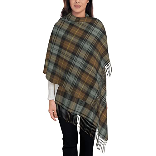 Soft Cashmere Feel Scarf Winter Warm Scarves Large Pashmina ShawlScottish Clan Gordon Weathered Tartan Plaid3