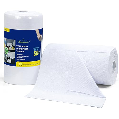 Greenfound Mikrofaser-Reinigungstuchrolle Weiß 80 Stück