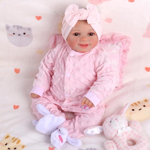 BABESIDE Reborn Babies Doll Sunny 17 inch Realistic Newborn Girls Lifelike Real Full Vin-yl Body Open Eye - Image 4