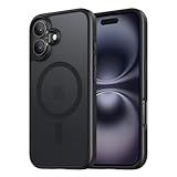 NIMASO iPhone 16 Plus 用 ケース MagSafe対応 スマホケース マグセーフ対応 カバー 滑り止め マット仕上げ いPhone 16 Plus 対応 全面保護 耐衝撃 米軍MIL規格取得 ワイヤレス充電 ストラップホール付き 携帯スマホケース アイフォン16プラス対応 （6.7インチ） ブラック （黒羽シリーズ）NSC24G1449