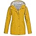 Produktbild iHENGH Damen Mantel bequem Solide Regenjacke Outdoor Jacken Wasserdicht mit Kapuze Regenmantel Winddicht Parka Coat