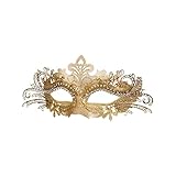 Fasching Metall-Maske Metall-Maske filigran gold Augenmaske Venedig Kostüm Maskenball Barock