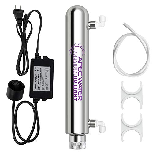 APEC Water Systems Intense Stainless Steel Ultra-Violet Sterilizer Water Filtration Kit UG-UVSET-1-4-SS, white