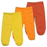 Babysoy Eco Essential 3-Piece Footie Pants Set (6-12 Months, Tomato)