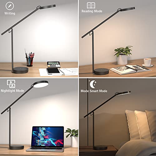 Beyondop Led Desk Lamp, Architect Desk Lamps For Home Office, Adjustable Swing Arm Table Lamp, Eye Caring Reading Lamp, Memory Desk Light Dimmable With 3 Color Modes & 9 Brightness Tall Task Light #TOP1
