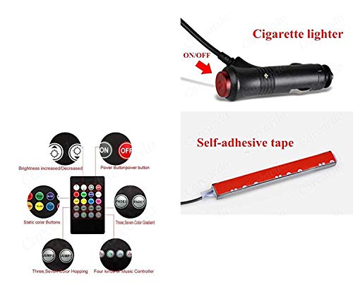 Image of WolkomHome - LED RGB Car Interior Decorative Atmosphere Strip Music reactive Sounds Active Disco Equalizer Best Light for Tata Indigo CS