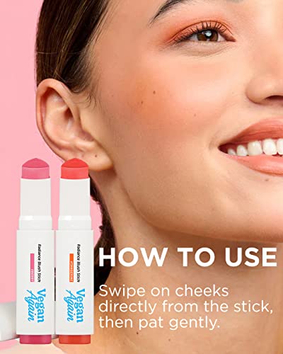 Touch In Sol Vegan Again Radiance Blush Stick #Berry, Hydrating Multi-Use Makeup Stick With Vegan Collagen, For Cheeks, Lips, Eyes, Sheer & Bright Dewy Glow Makeup, Cruelty-Free, 0.29Oz. #TOP6