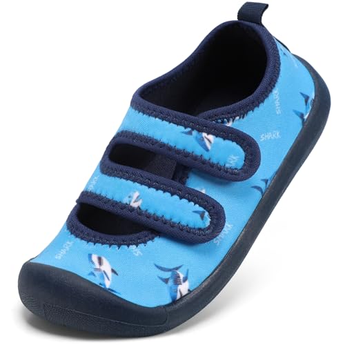 STQ KIDS Toddler Water Shoes Boys Non Slip Beach Swim Sports Comfortable Quick Dry Lightweight Durable Barefoot Aqua Socks Outdoor Swimming Pool Summer Soft Royal Blue Toddler Size 5
