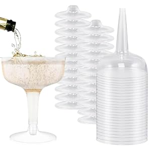 YZDZSW 25 Stück Sektgläser Plastik, 130ml Martini Gläser Plastik, Sektgläser Kunststoff für Hochzeit Geburtstag Picknick Party