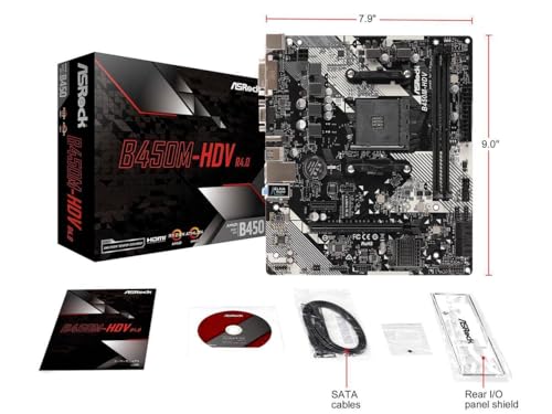 Asrock B450M-HDV R4.0 Socket AM4/AMD Promontory B450/DDR4/SATA3&USB3.1/M.2/A&GbE/MicroATX scheda madre - Scheda madre - Immagine 4