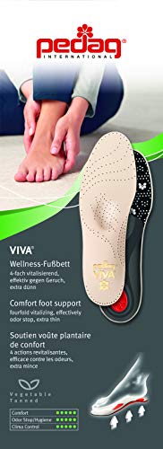 Image of Pedag Viva Standard Arch Support Insoles Leather Shoe Inserts Size 5 Women | Premium German leather orthotic inserts with anatomical triple arch support