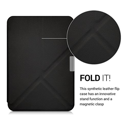 kwmobile Hülle kompatibel mit Tolino Vision 1/2 / 3/4 HD Hülle - Kunstleder Case - eReader Schutzhülle - Cover Schwarz