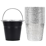 30-Pack Grease Liner and 1 Pack Black Bucket, Grill Drip Cups Compatible for Traeger Pro Series 575/780, 22/34 Series, Grill Accessories and Drip Tray Liner