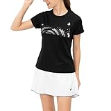 [ルコックスポルティフ] Ｔシャツ トリコロールプリントゲームシャツ 吸汗速乾 UV CUT(UPF15) JTA公認 半袖 公式 試合 レディース BK00(LN5SHTD0L)
