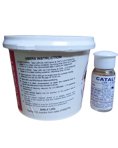 Image of RANA POLYMERS LSR-210 (Shore 10 Soft Liquid Silicone Rubber) Supreme Moulding for Candle Making, DIY Resin, Soap, Crafts & Many More Pattern Making (500 gm, LSR 210 Fast Catalyst)