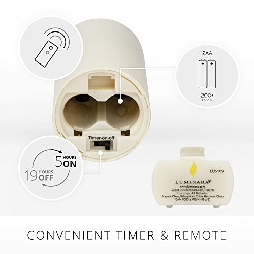 Luminara Realistic Artificial Moving Flame Votive Candle - Set of 2 - Moving Flame LED Battery Operated Lights for Christmas, Halloween - Remote Ready - Remote Sold Separately - Ivory - 1.5\" x 4\" - Thumbnail 4