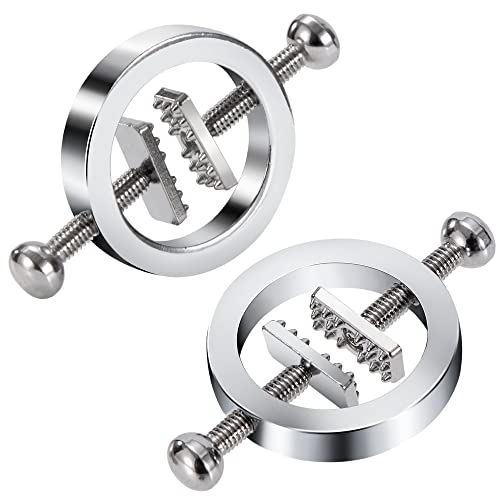 Abrazaderas para Pezones Ajustables Pinzas para Pezones de Acero Inoxidable Juguetes para Coquetear para Mujeres y Hombres SM 1 par