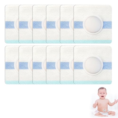 WUYJI Ensemble de 12 pansements pour hernie ombilicale, pansements ombilicaux pour nouveau-nés, pansements abdominaux pour enfants, patchs ombilicaux, pansements de protection ombilicale pour bébés